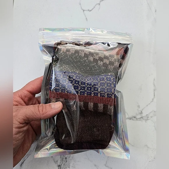 Bohemian | Granola brown blue maximalist print Gorpcore tube socks - Picture 7 of 7